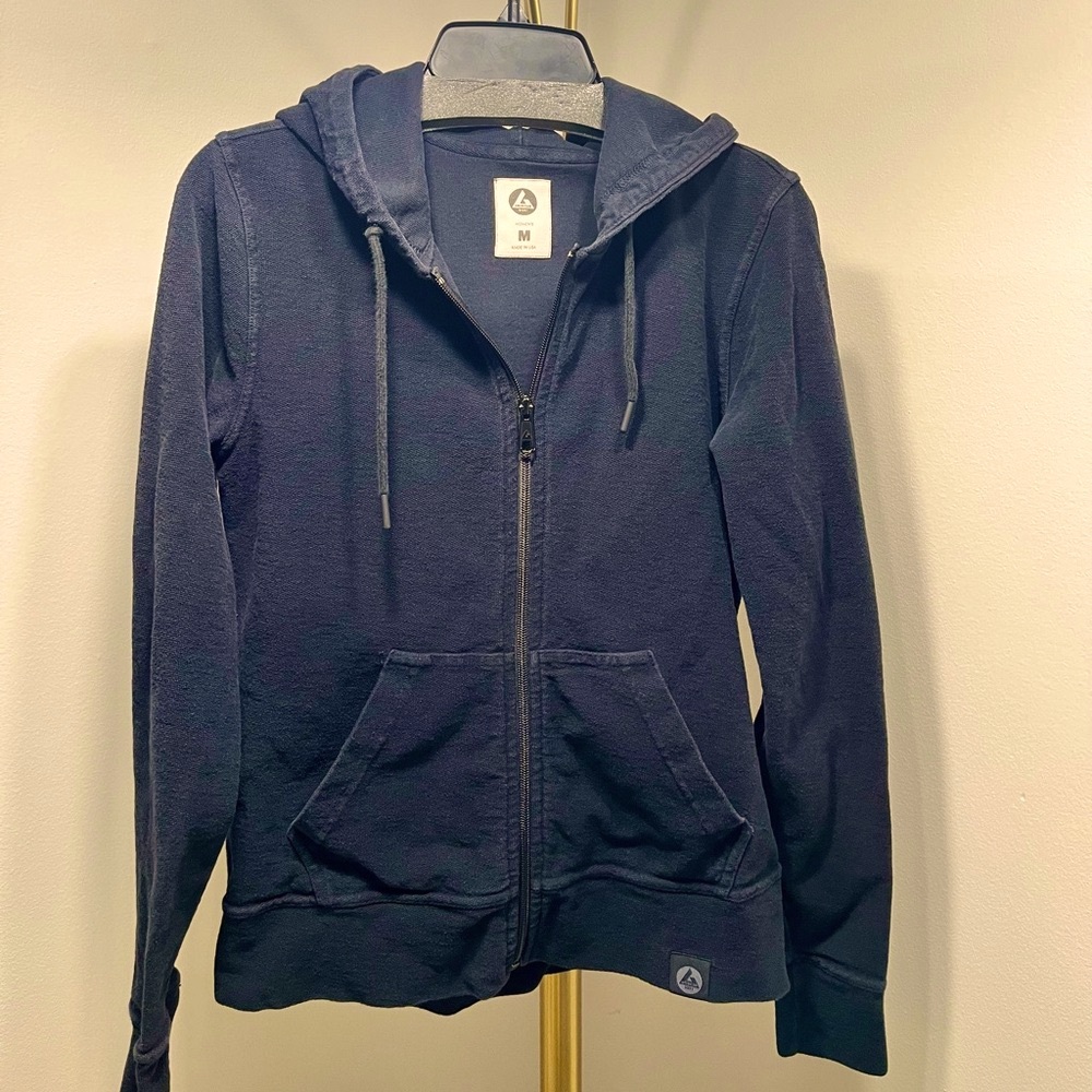 American Giant Black Zip-Up Hoodie, size M